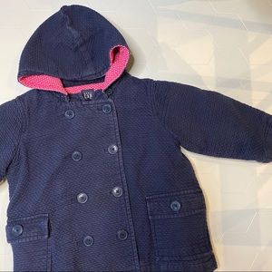 GAP toddler girls Navy Cotton pea coat jackets 18M